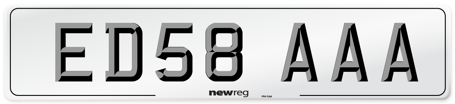 ED58 AAA Number Plate from New Reg